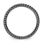 Sterling Silver Stackable Expressions Black-plated Twisted Ring