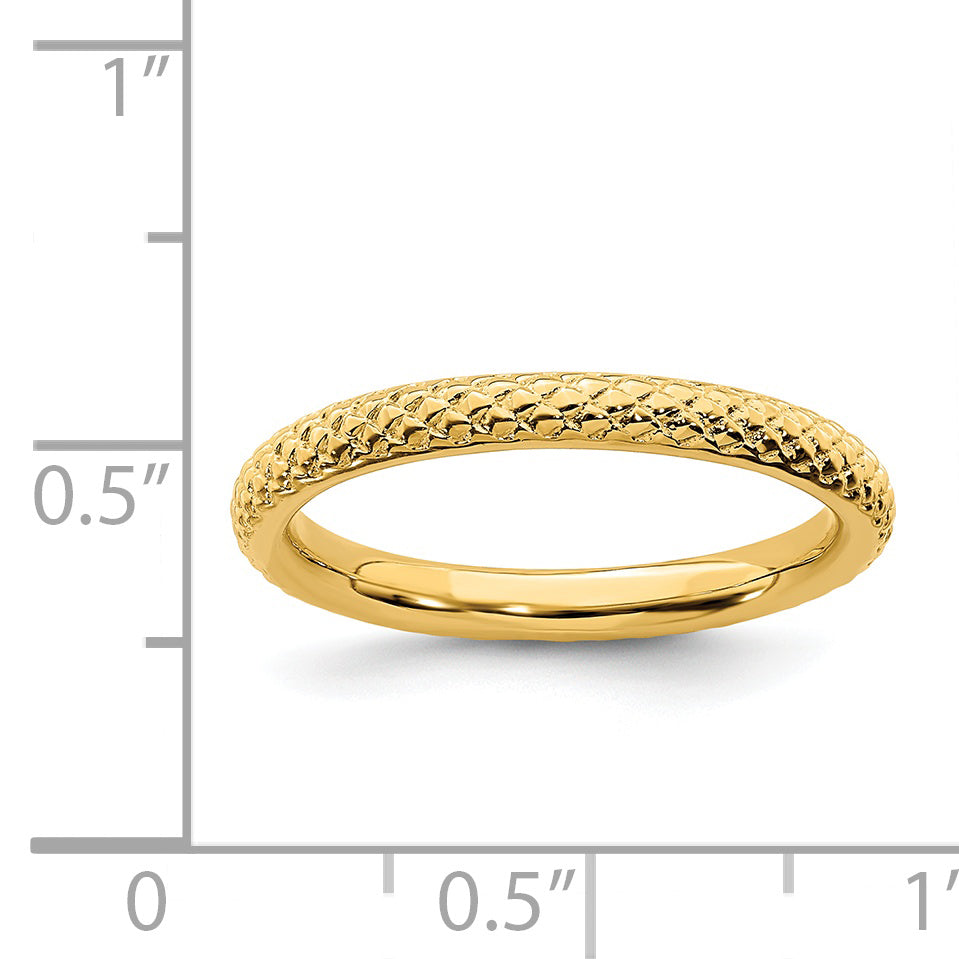 Sterling Silver Stackable Expressions Gold-plated Cable Ring