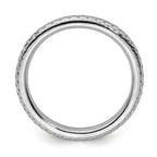 Sterling Silver Stackable Expressions Rhodium Cable Ring