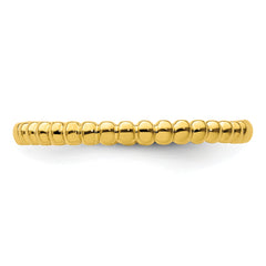 Sterling Silver Stackable Expressions Gold-plated Beaded Ring