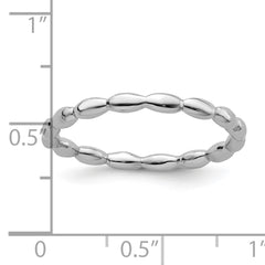 Sterling Silver Stackable Expressions Rhodium Rice Ring
