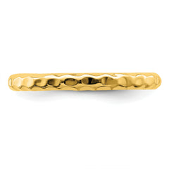 Sterling Silver Stackable Expressions Gold-plated Hammered Ring