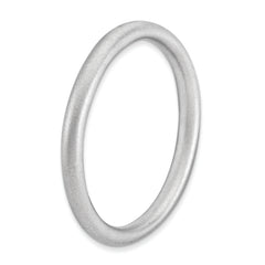 Sterling Silver Stackable Expressions Rhodium Satin Ring - 5