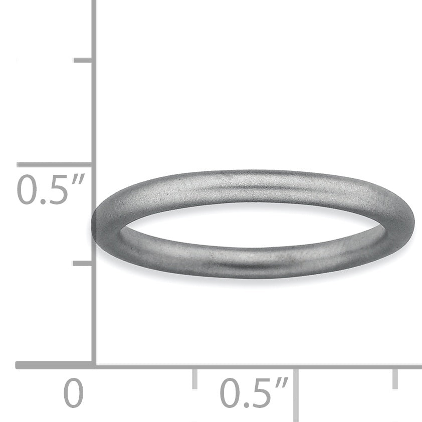 Sterling Silver Stackable Expressions Rhodium Satin Ring - 5