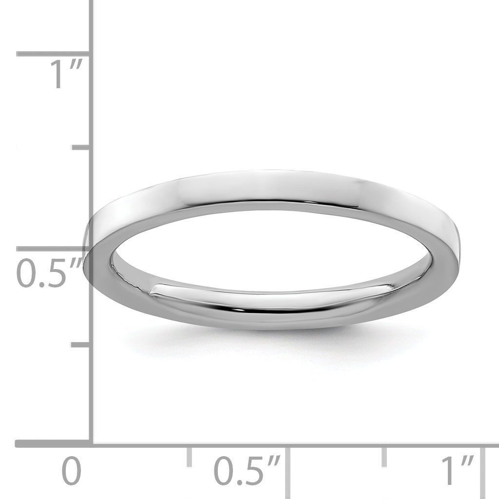 Sterling Silver Stackable Expressions Rhodium Polished Ring - 5