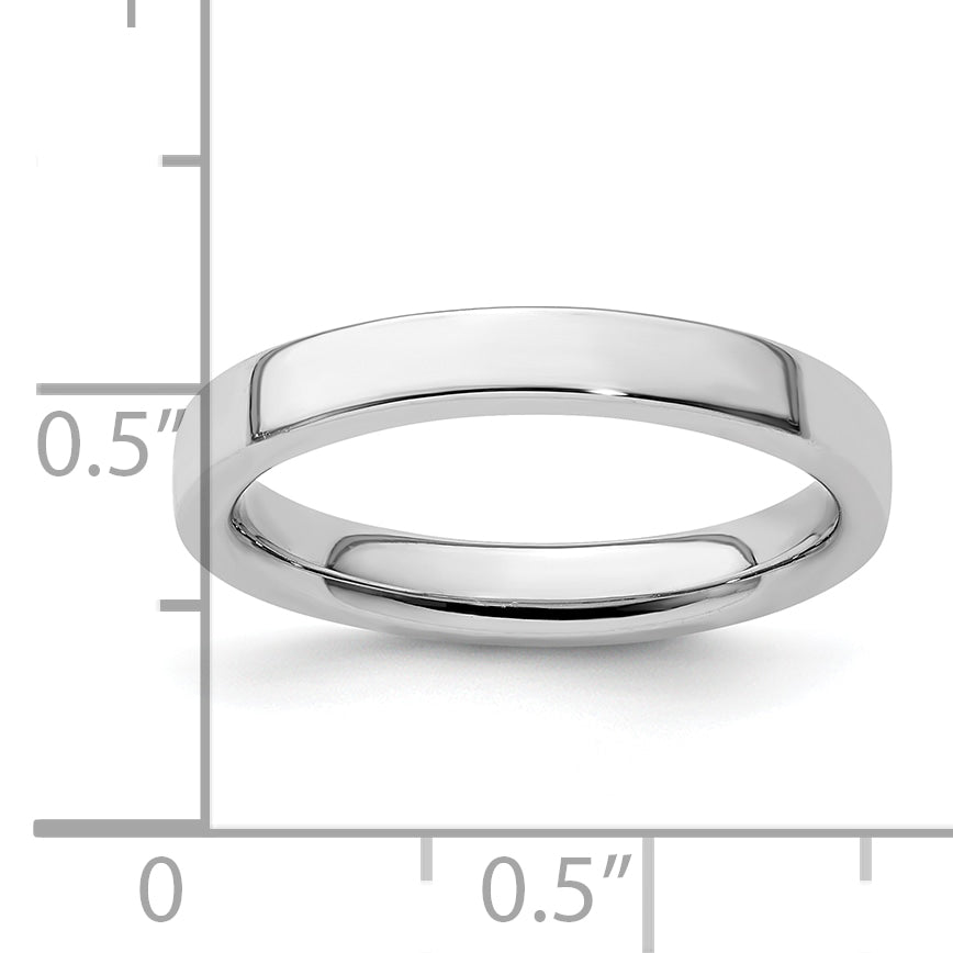 Sterling Silver Stackable Expressions Rhodium Ring - 5