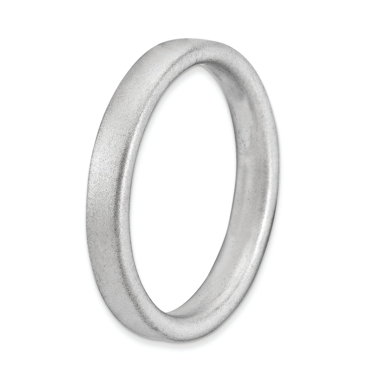 Sterling Silver Stackable Expressions Rhodium Satin Ring - 5