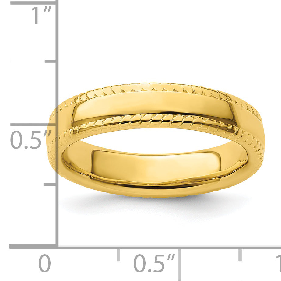 Sterling Silver Stackable Expressions Gold-plated Ring
