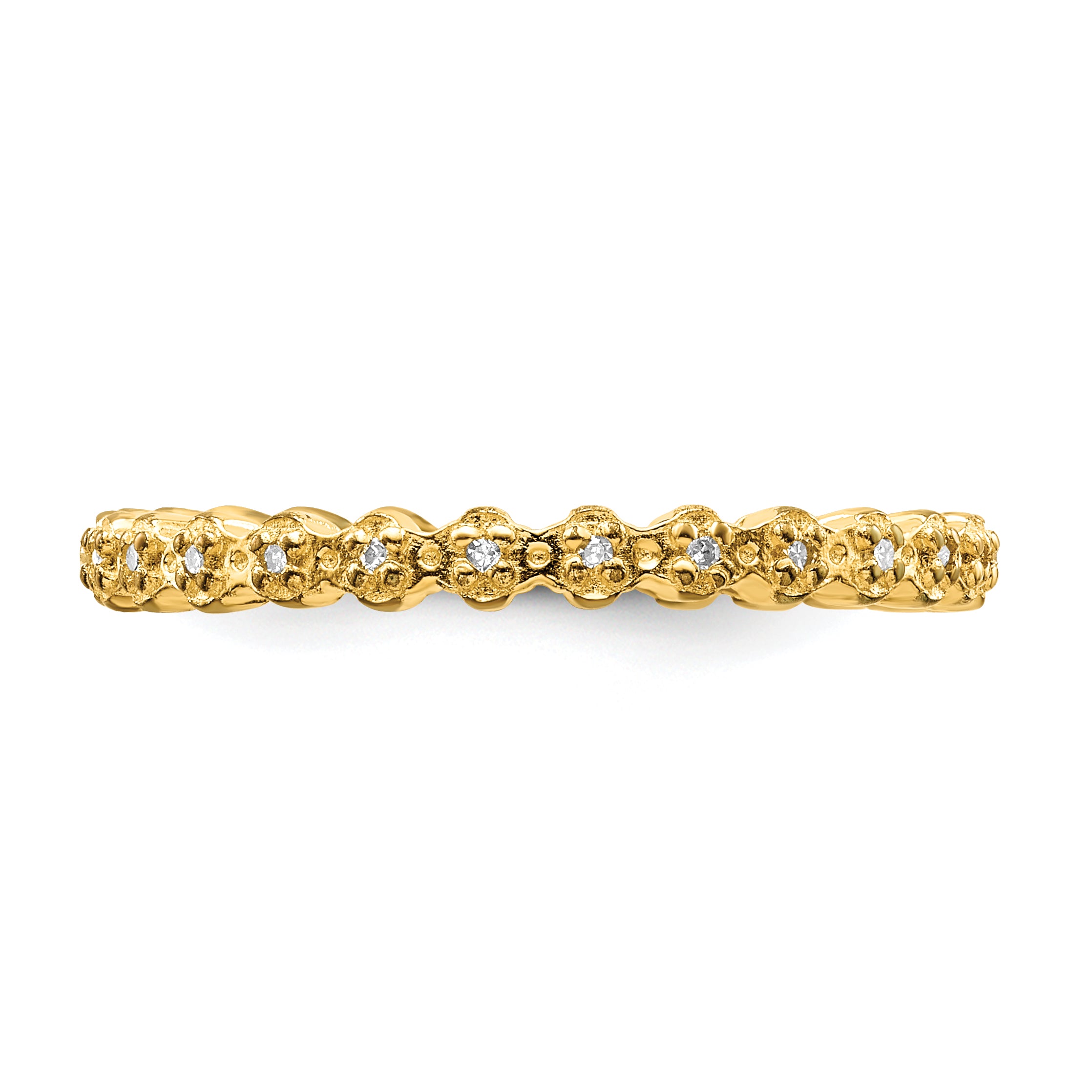 Sterling Silver Stackable Expressions Diamond Gold-plated Ring
