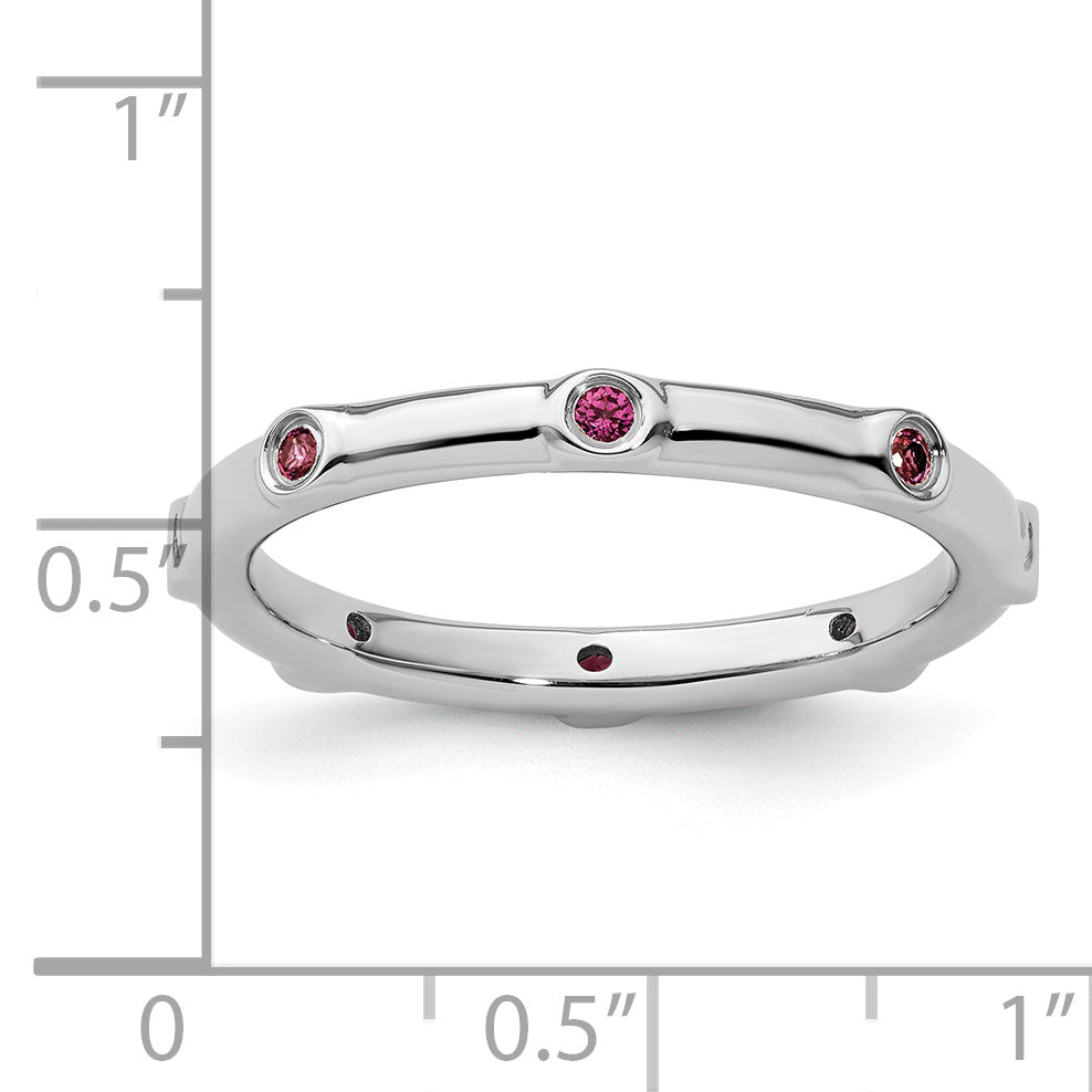 Sterling Silver Stackable Expressions Rhodolite Garnet Ring - 5