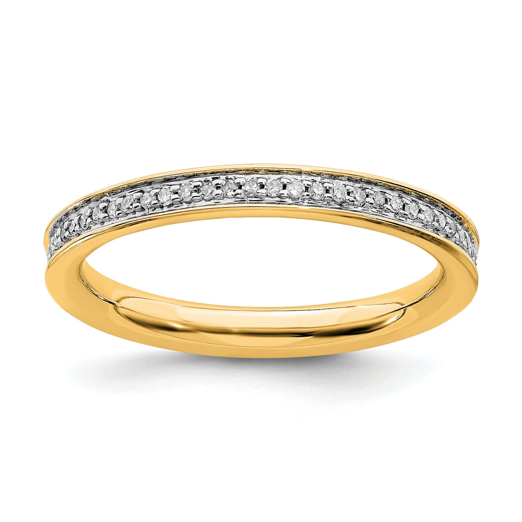 Sterling Silver Stackable Expressions & Diamonds Gold-plated Ring