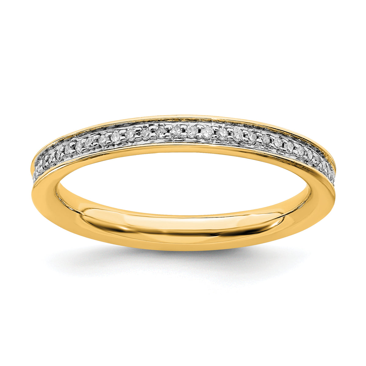 Sterling Silver Stackable Expressions & Diamonds Gold-plated Ring