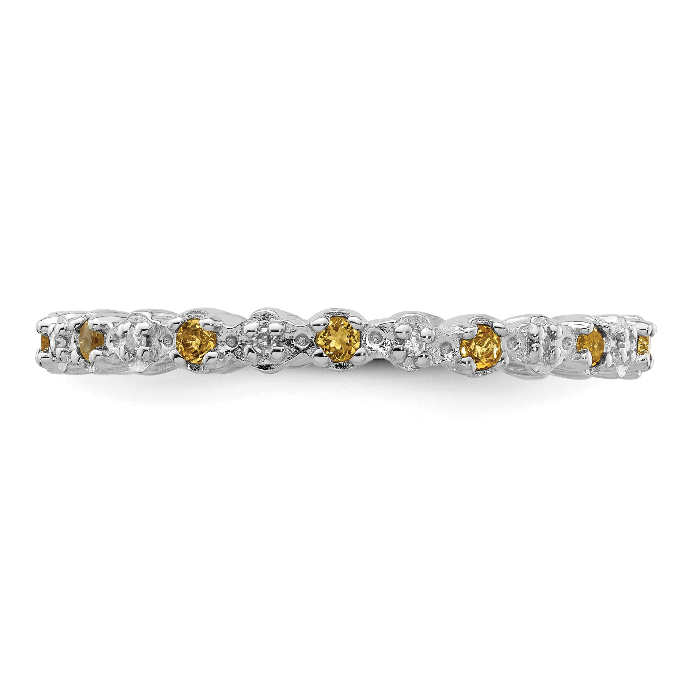 Sterling Silver Stackable Expressions Citrine & Diamond Ring - 5