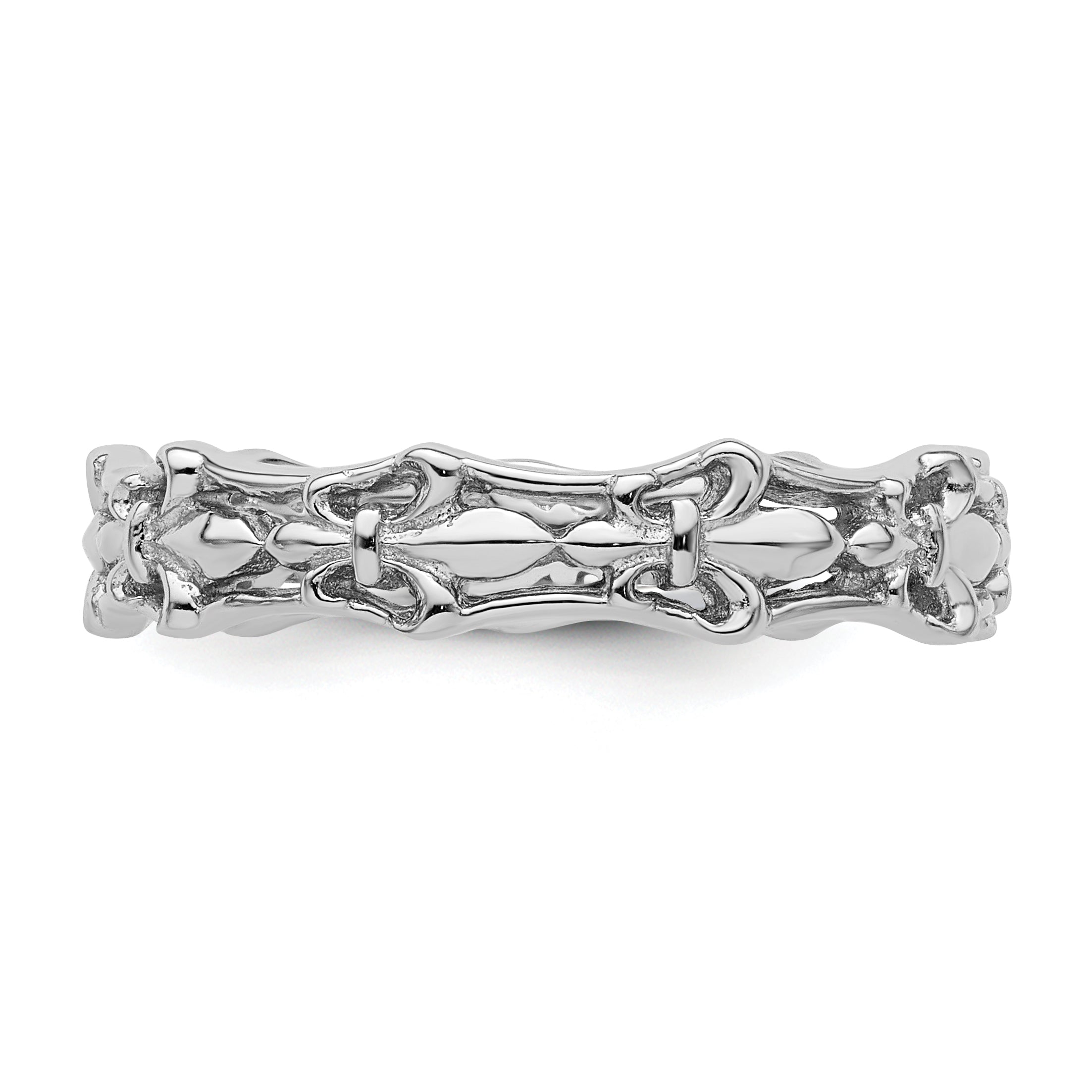 Sterling Silver Stackable Expressions Polished Fleur De Lis Ring