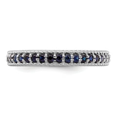 Sterling Silver Stackable Expressions Polished Cr. Sapphire Eternity Ring