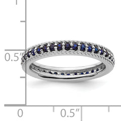 Sterling Silver Stackable Expressions Polished Cr. Sapphire Eternity Ring