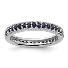 Sterling Silver Stackable Expressions Polished Cr. Sapphire Eternity Ring