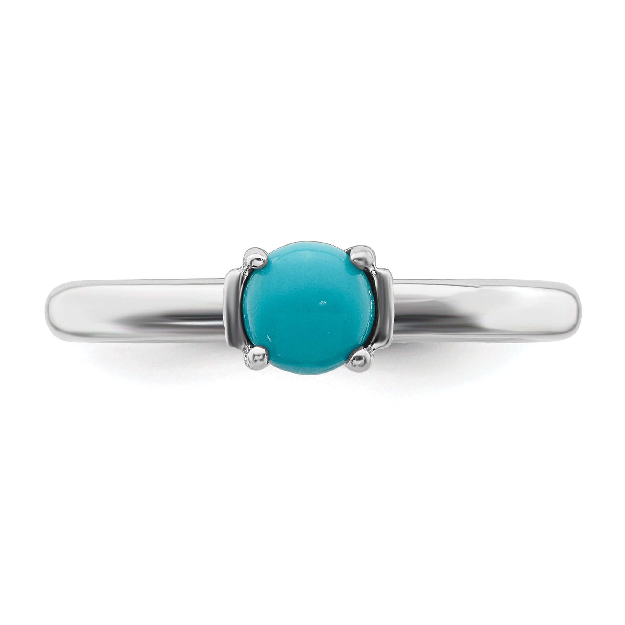 Sterling Silver Stackable Expressions Polished Turquoise Ring