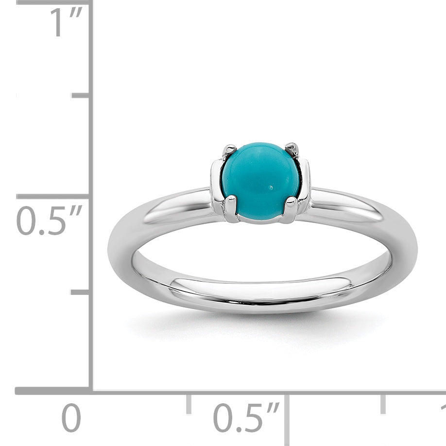 Sterling Silver Stackable Expressions Polished Turquoise Ring