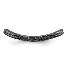 Sterling Silver Stackable Expressions Polished Black-plated Wave Ring - 5