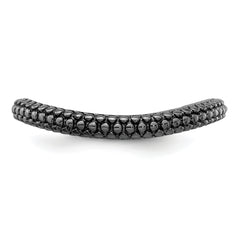 Sterling Silver Stackable Expressions Polished Black-plated Wave Ring - 5