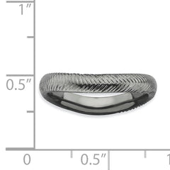 Sterling Silver Stackable Expressions Polished Black-plate Wave Ring - 5
