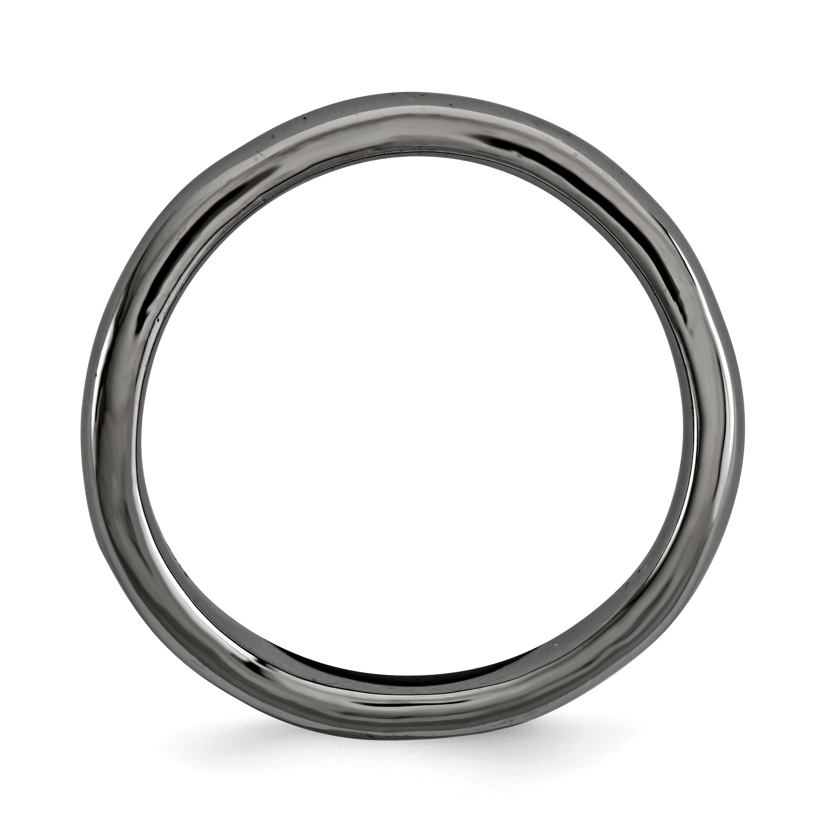 Sterling Silver Stackable Expressions Polished Black-plate Wave Ring - 5