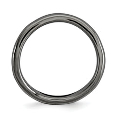 Sterling Silver Stackable Expressions Polished Black-plate Wave Ring - 5