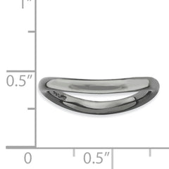 Sterling Silver Stackable Expressions Polished Black-plate Wave Ring - 5