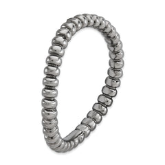 Sterling Silver Stackable Expressions Polished Black-plate Wave Ring - 5