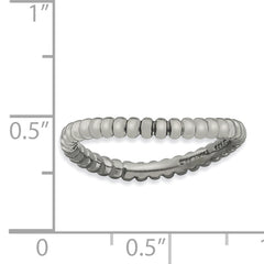 Sterling Silver Stackable Expressions Polished Black-plate Wave Ring - 5