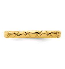 Sterling Silver Stackable Expressions Polished Gold-plated Square Ring