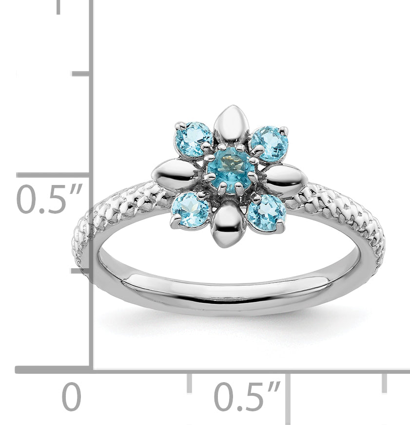 Sterling Silver Stackable Expressions Blue Topaz Ring