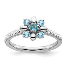 Sterling Silver Stackable Expressions Blue Topaz Ring