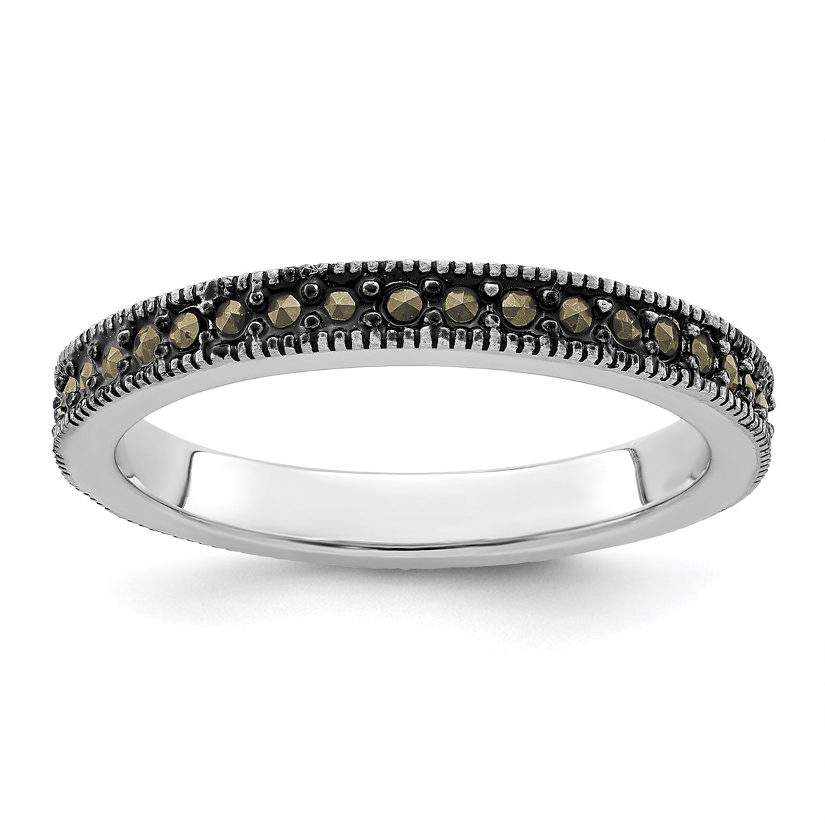 Sterling Silver Stackable Expressions Marcasite Band