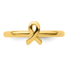 Sterling Silver Stackable Expressions Gold-plated Awareness Ribbon Ring