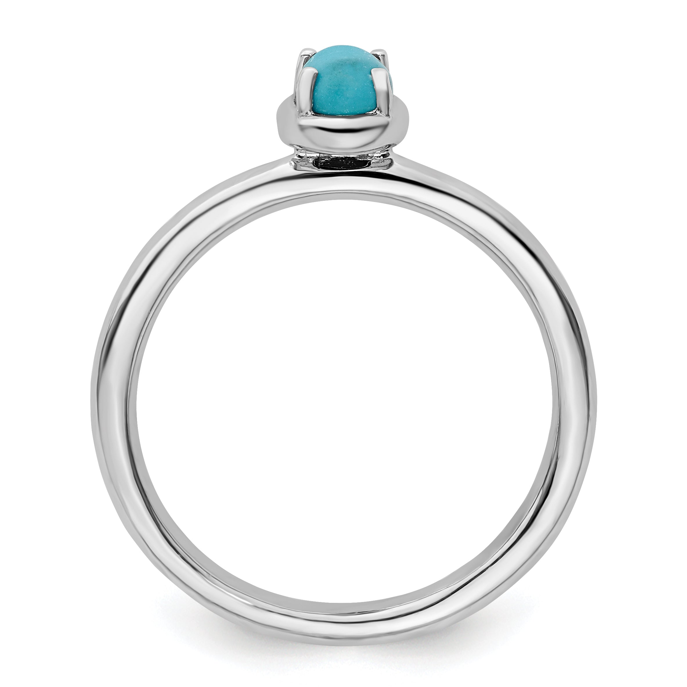 Sterling Silver Stackable Expressions Turquoise Polished Ring