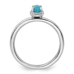 Sterling Silver Stackable Expressions Turquoise Polished Ring