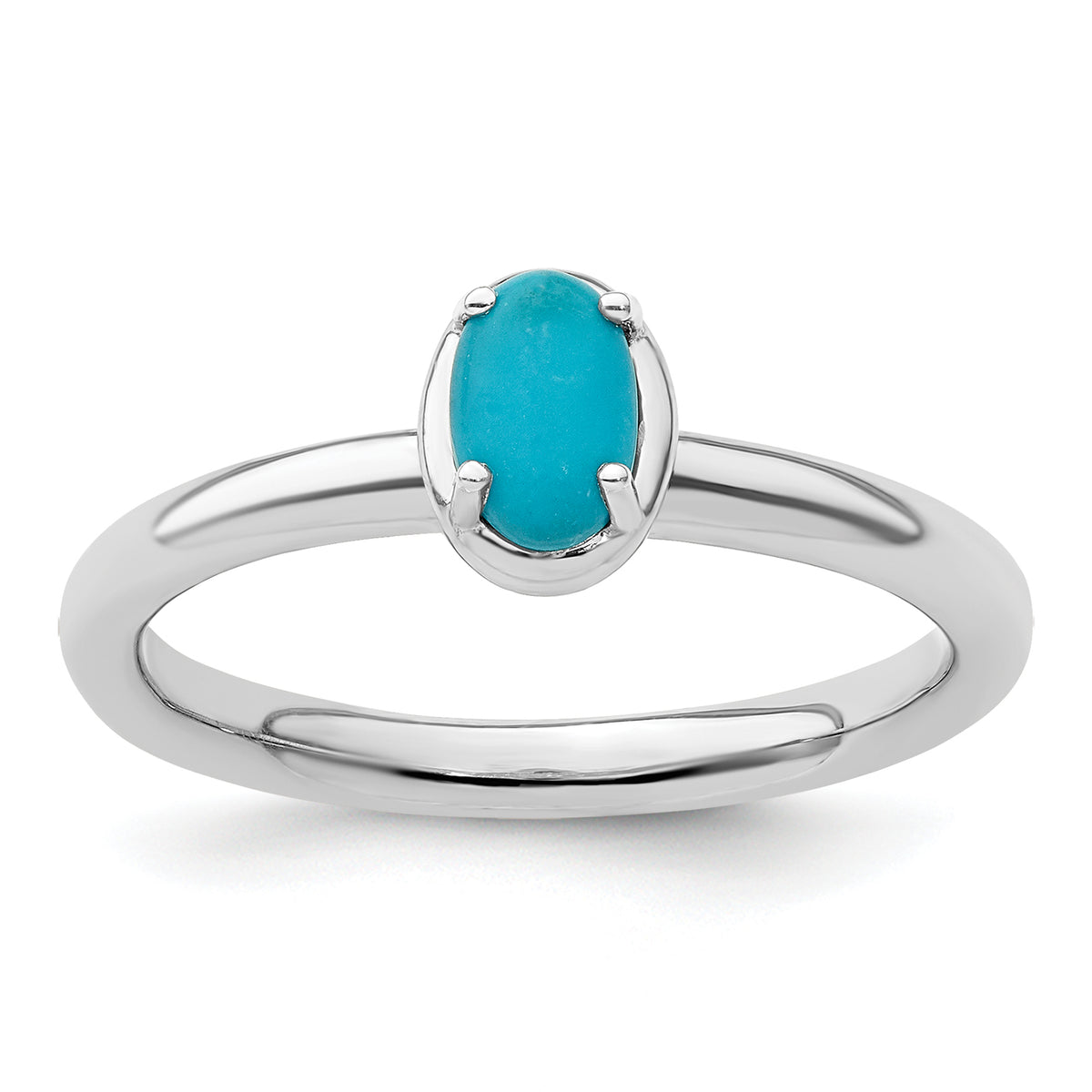 Sterling Silver Stackable Expressions Turquoise Polished Ring