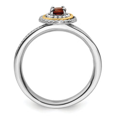 Sterling Silver & 14k Stackable Expressions Sterling Silver Garnet Ring