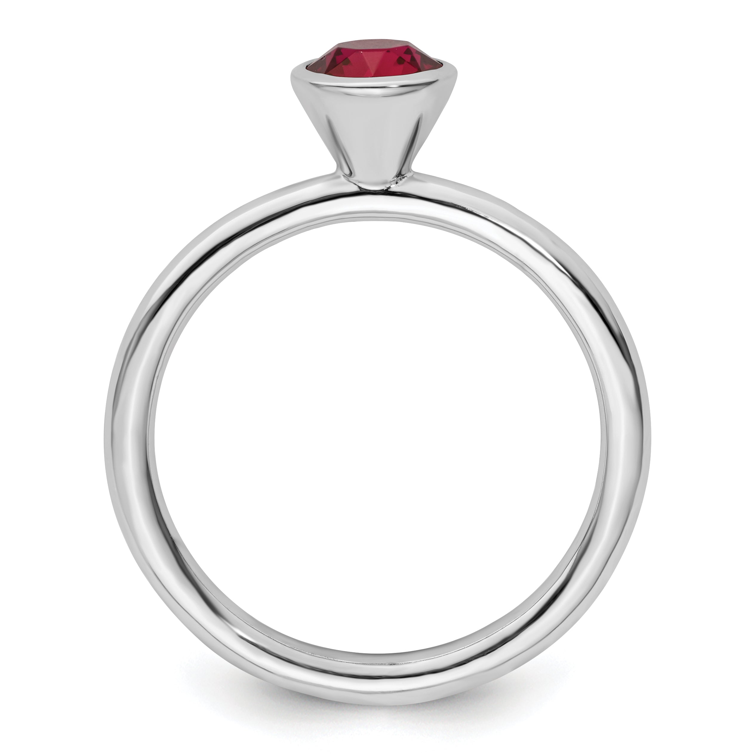 Sterling Silver Stackable Expressions High 5mm July Swarovski Ring