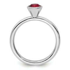 Sterling Silver Stackable Expressions High 5mm July Swarovski Ring