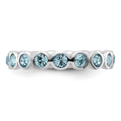 Sterling Silver Stackable Expressions March Swarovski Ring