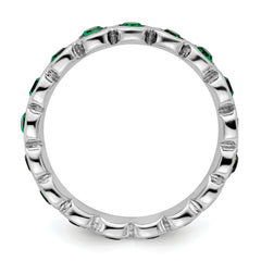 Sterling Silver Stackable Expressions May Swarovski Ring - 5