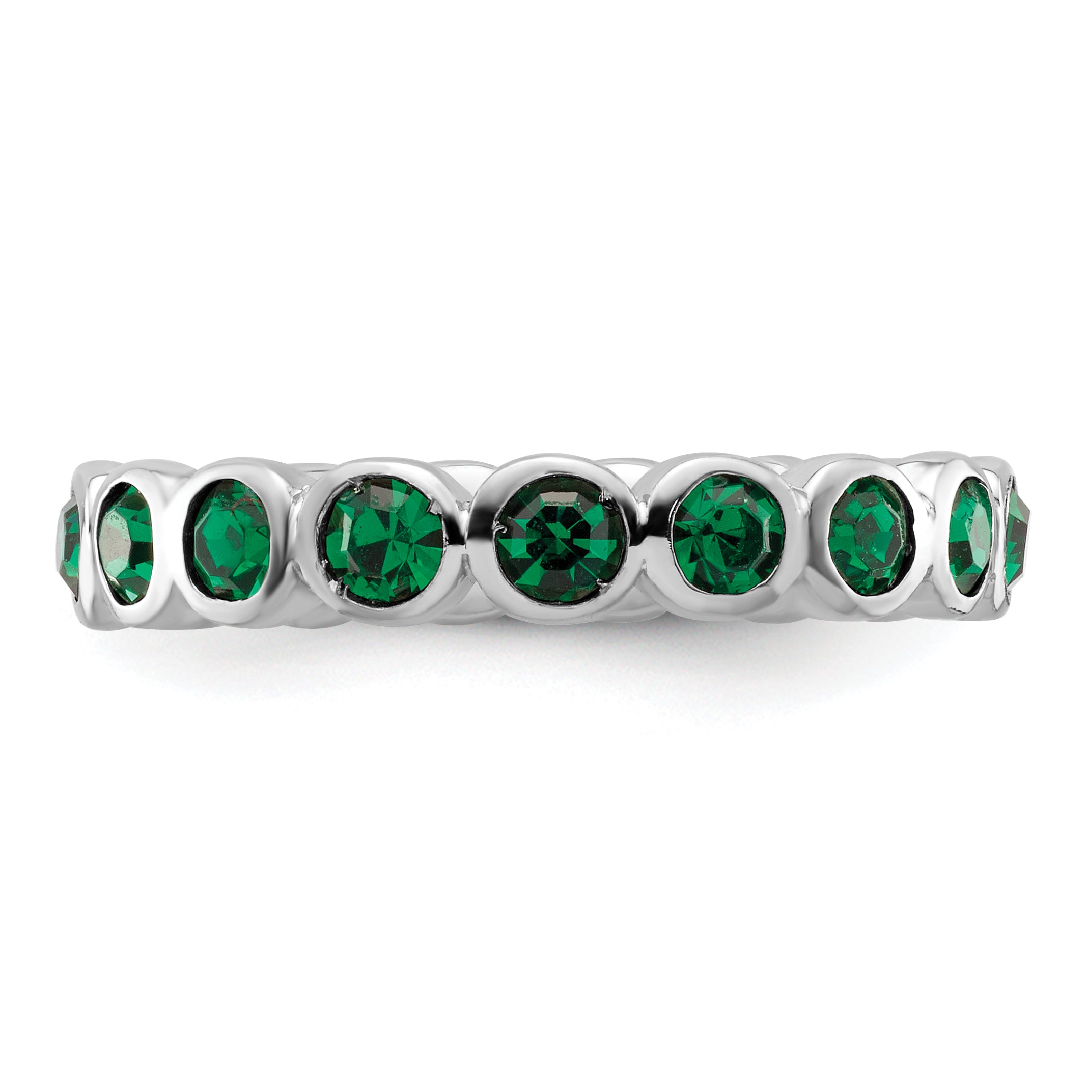 Sterling Silver Stackable Expressions May Swarovski Ring - 5