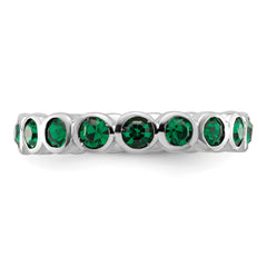 Sterling Silver Stackable Expressions May Swarovski Ring - 5