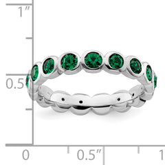 Sterling Silver Stackable Expressions May Swarovski Ring - 5