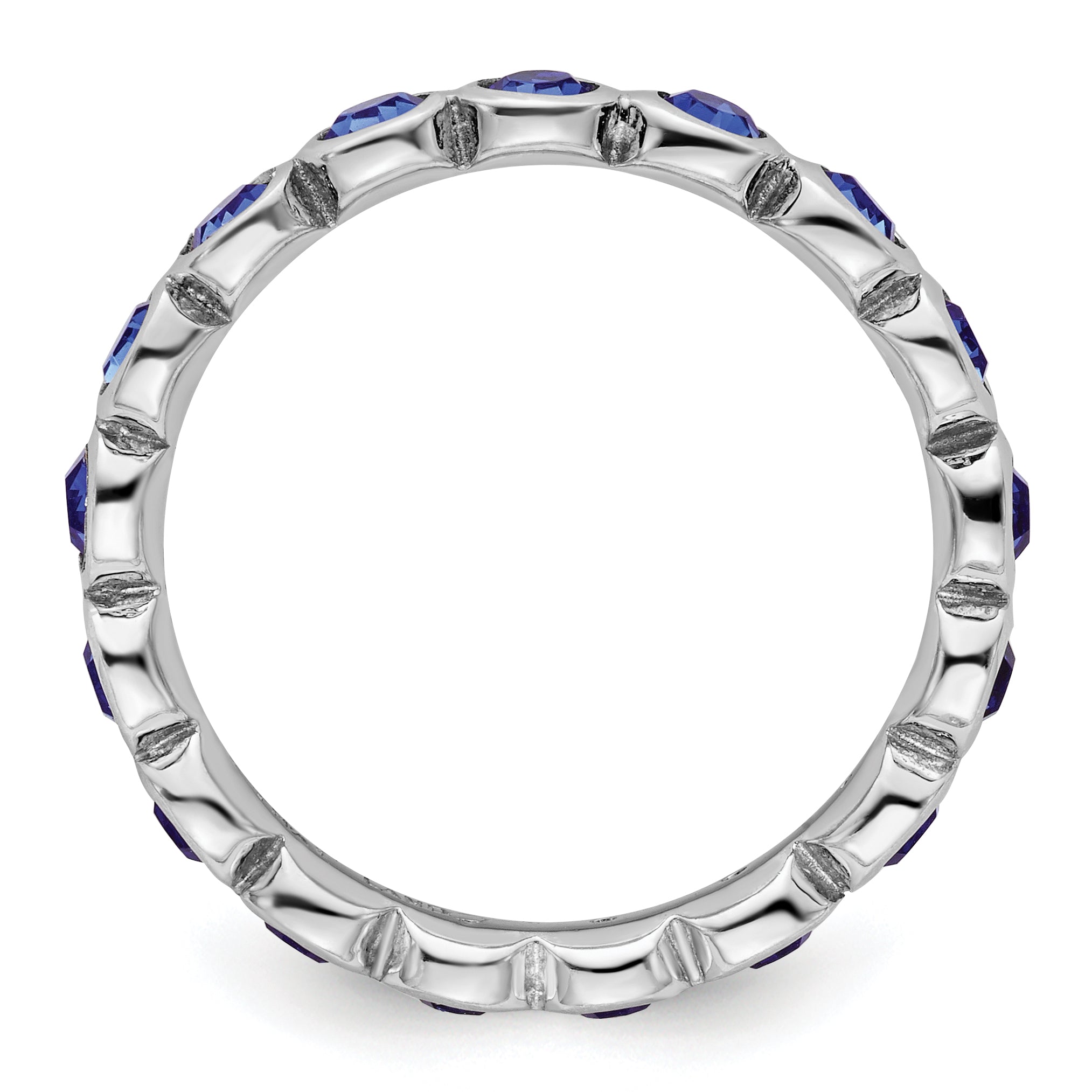 Sterling Silver Stackable Expressions September Swarovski Ring - 5