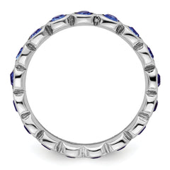 Sterling Silver Stackable Expressions September Swarovski Ring - 5