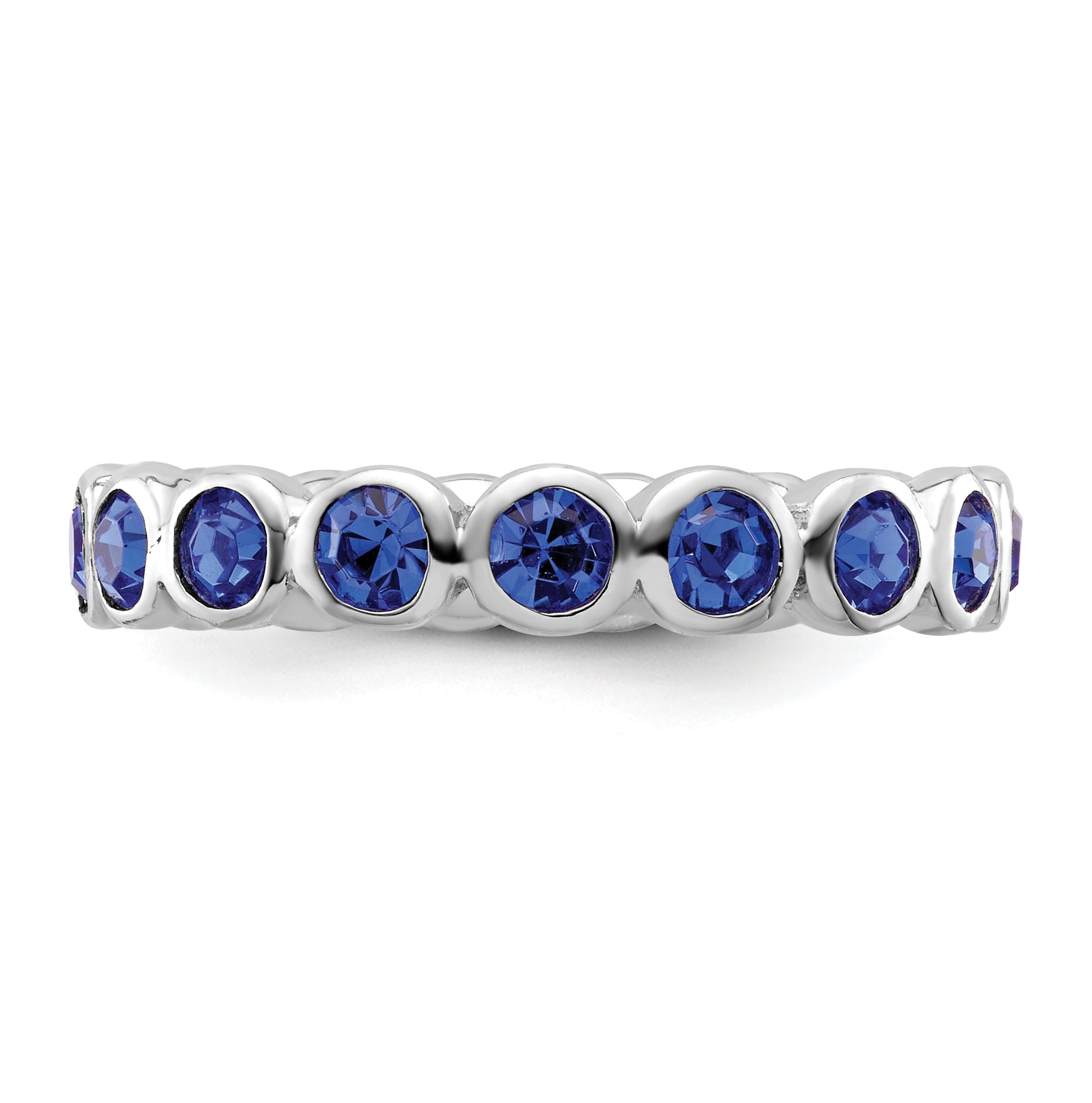 Sterling Silver Stackable Expressions September Swarovski Ring - 5